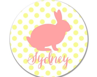 personalized Melamine Plate - custom melamine dish easter bunny