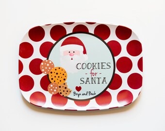 personalized melamine platter - Christmas cookies for santa platter christmas eve