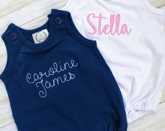 Personalized Embroidered Unisex Bubble Romper, Monogrammed