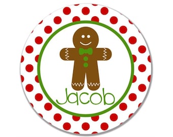 Personalized Christmas Melamine Plate - custom melamine dish christmas holiday gingerbread