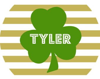 personalized Melamine Plate - custom melamine clover st patrick's day