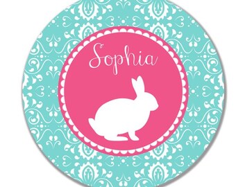 personalized Melamine Plate - custom melamine dish easter bunny