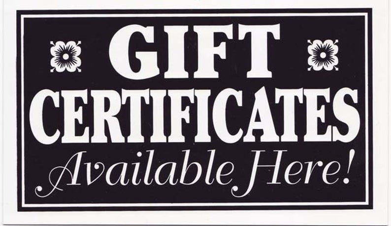 Gift Certificate Sign (available Here ) Etsy Gift Certificate Sign (available Here ) Etsy