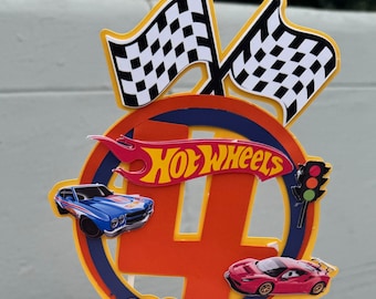 Hot wheel cake topper