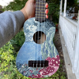 Ukulele, Musical Instrument, Hawaii, Colorful, Soprano, Ukulele, Flower Ukulele, Hand Painted Ukulele, Ukelandia, Kumbyart, OOAK
