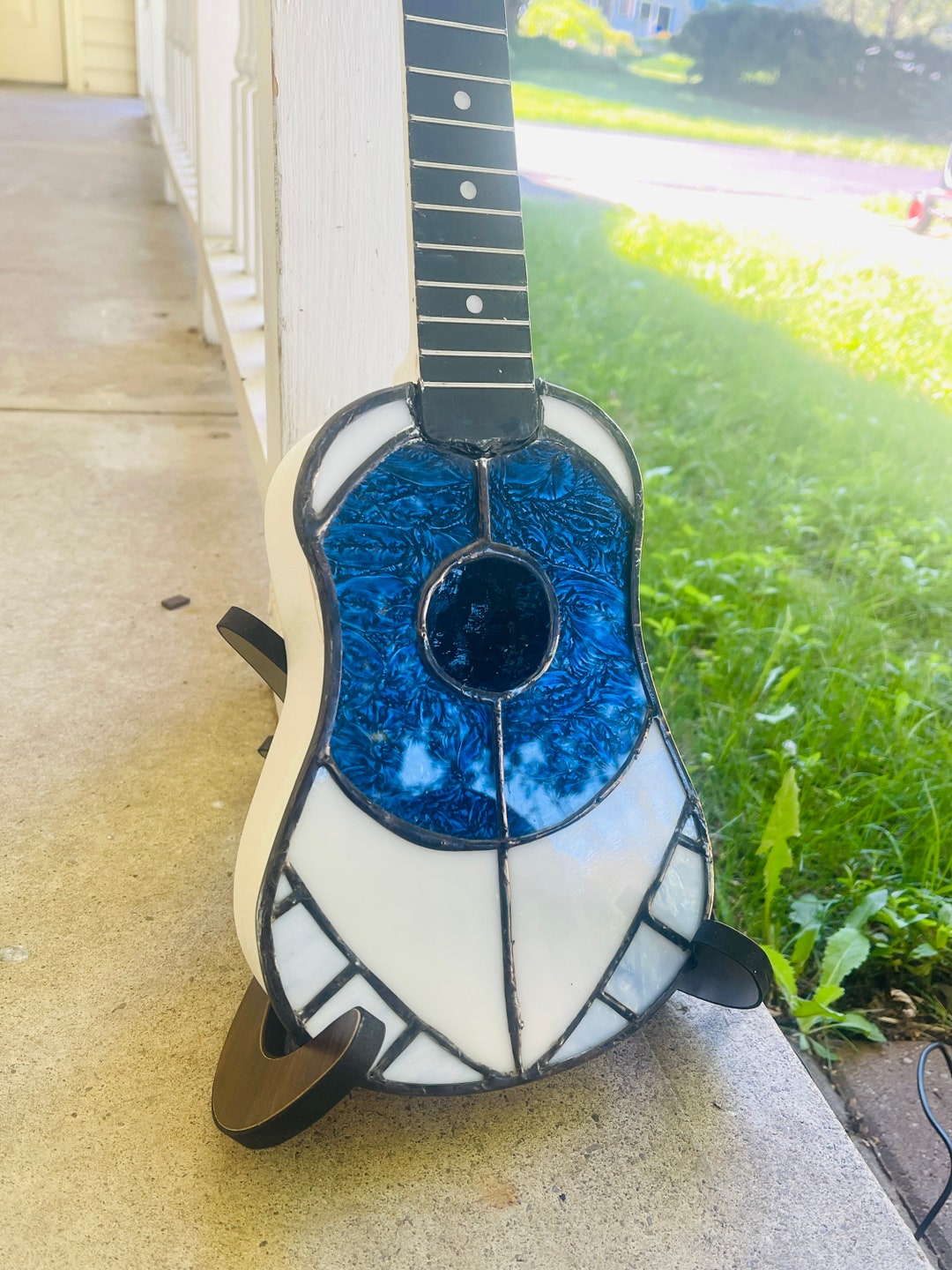 Evil Eye Stained Glass Front Ukulele Lamp Etsy