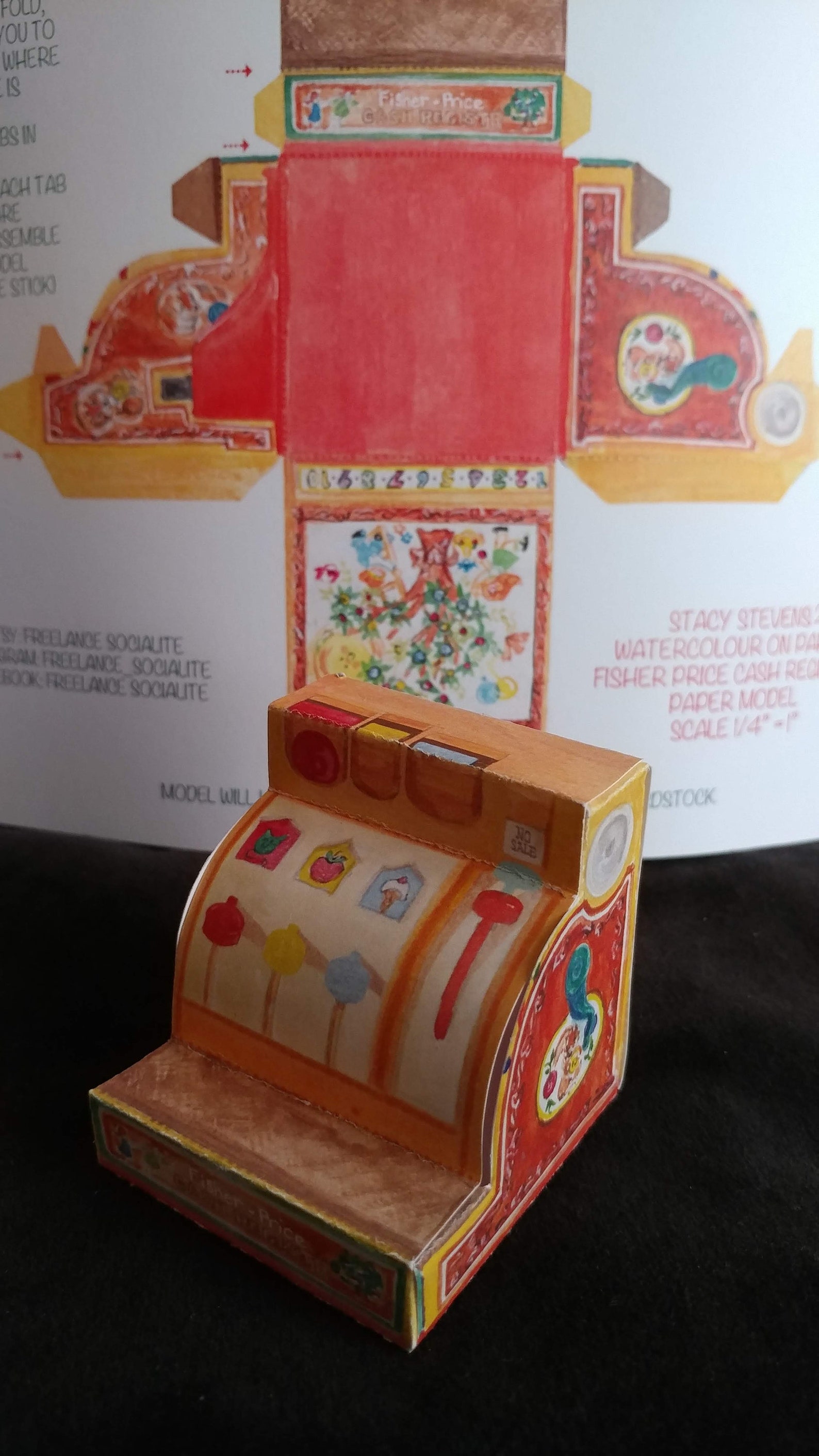 Fisher Price Cash Register Paper Model Printable Etsy