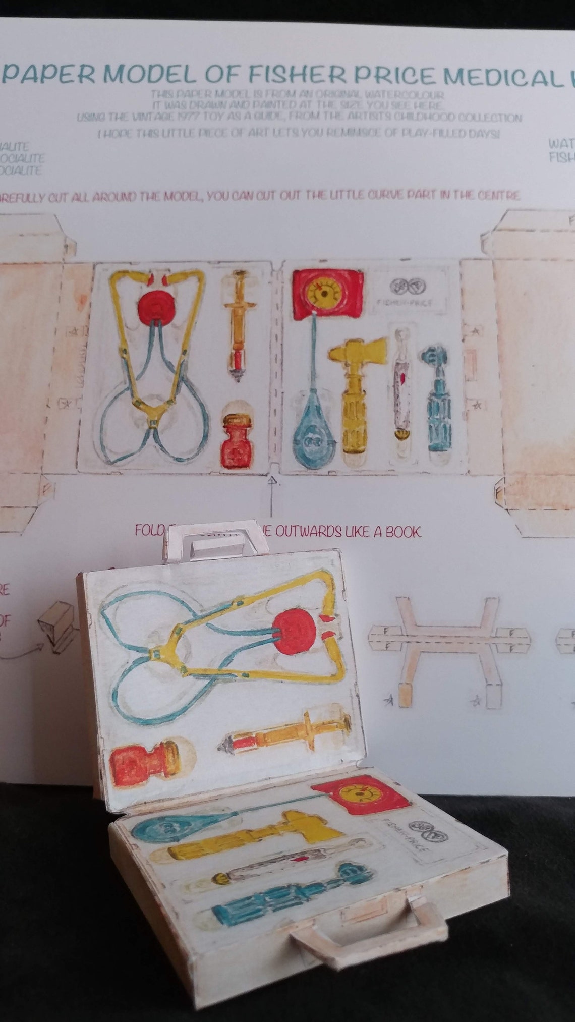 Fisher Price Medical Kit Paper Model Printable - Etsy