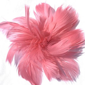 Light Rose Powder Pink Feather Fascinator Hair Clip Accessory...Handmade in the USA image 1