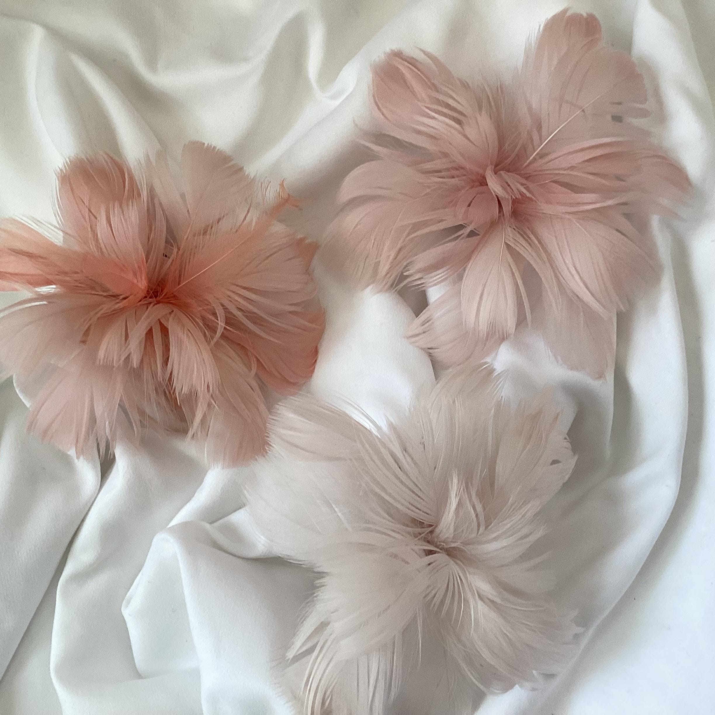 Fuchsia Pink Feathers Fascinator Pink Feathers Brooch Pin Pink Feather Accessory Pink and Navy Blue Feather Lapel Pins / Hat Pins – Flora and  main image 4