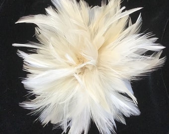 Ivory or White handmade in the USA Bridal Wedding Fascinator Feather Hair Clip