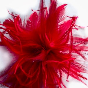 Red Feather Fascinator Hair Clip Accessory... many colors available...handmade in the usa image 1