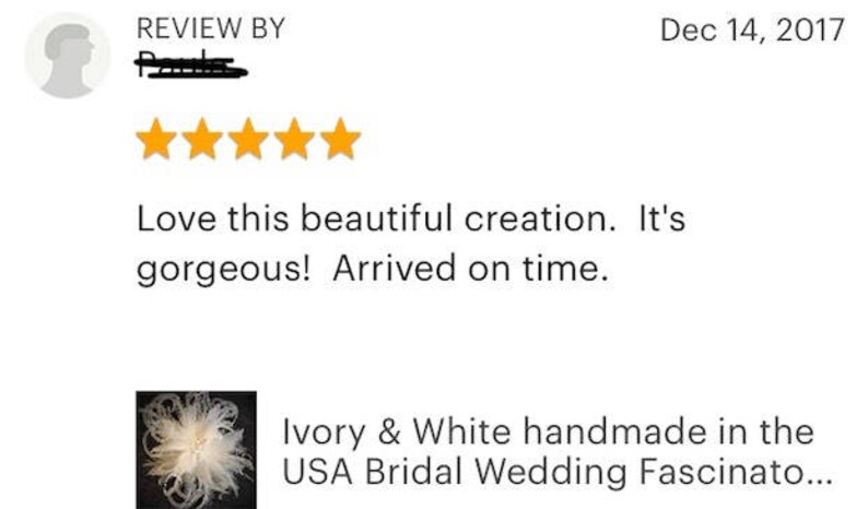 Bridal Wedding Feather Flower Fascinator Hair Clip Headpiece. Ostrich. pearlized stamen. Millinery Bild 6