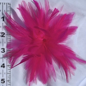 Hot Pink, Fuchsia, Magenta Feather Fascinator Hair Clip Accessory. Made in USA. Light pastel pink option. afbeelding 2