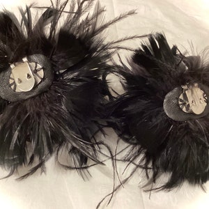 Ostrich Feather shoe clips accessory. Shoes not included. Black, Red, Olive, Forest Green, Brown, Rose Pink Bild 4