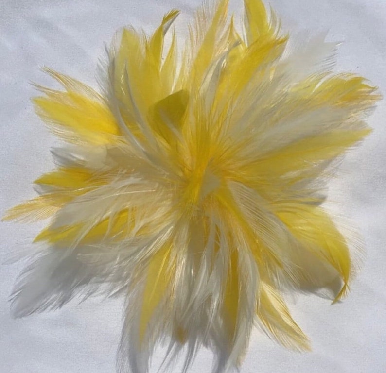 Pince à cheveux bibi plumes de vin, épingle pour broche. vert citron, jaune, turquoise, marron image 6