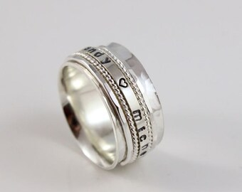 Narrow Spinner Ring • Personalized with names, meaningful dates, inspirational words or a short quote