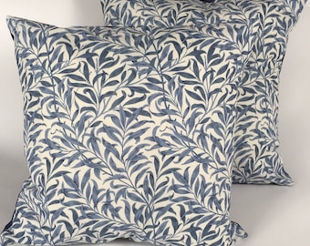 1 PAIR (2) William Morris Willow Bough Cushion Covers (Blue)