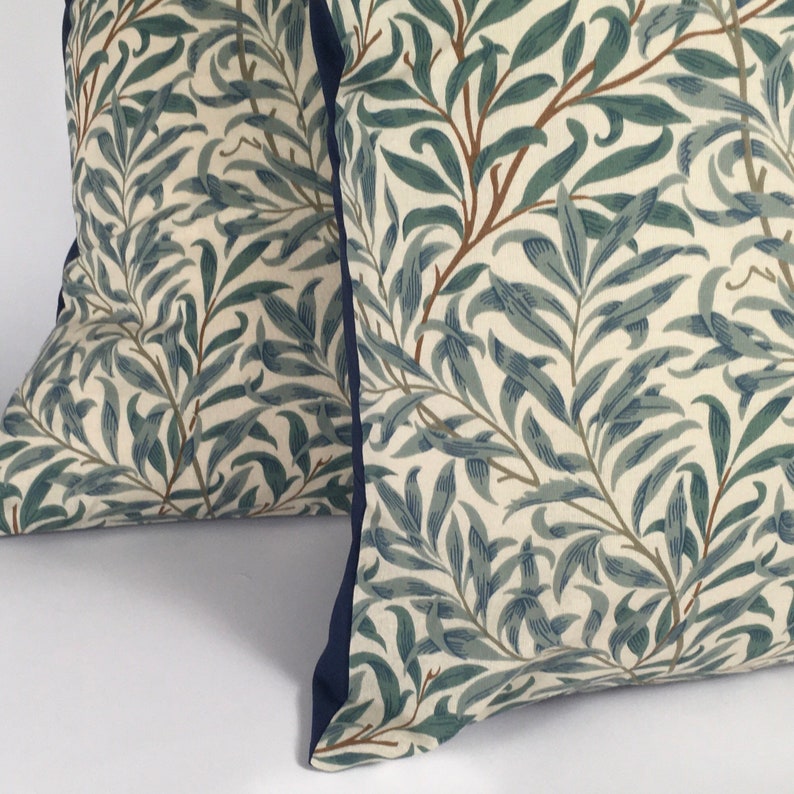 1 PAIR 2 William Morris Willow Bough Cushion Covers Green image 4