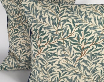 1 PAIR (2) Morris and co  Willow Bough Cushion Covers (Green)