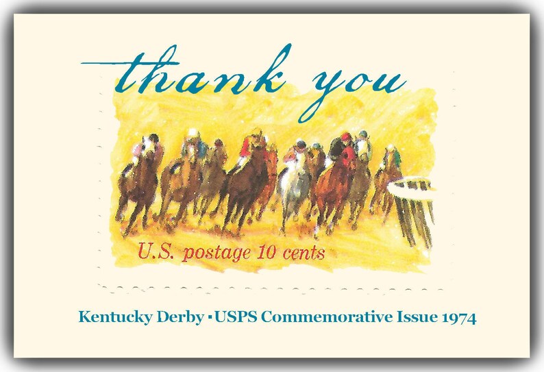 KY 101 Kentucky Derby Set of 8 Thank You Notecards.