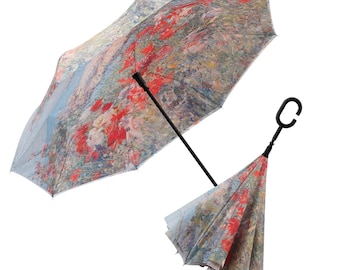 NEW Hassam Celia's Garden Floral Reverse Umbrella