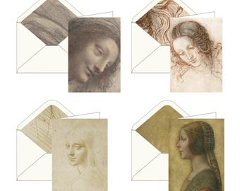 Women of da Vinci - Boxed Blank Note Cards – Set of 16 in a Keepsake Gift Box