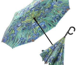 NEW van Gogh Irises Reverse Umbrella