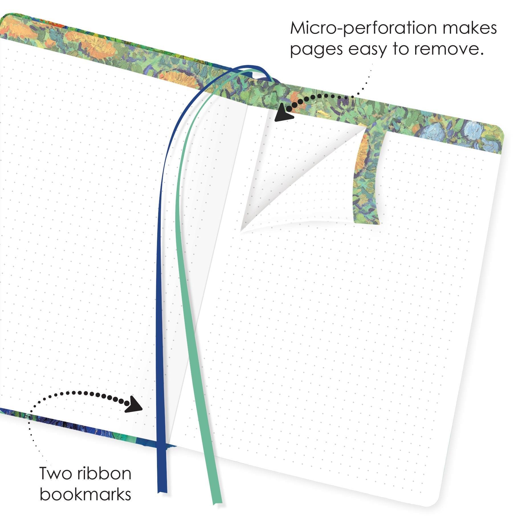 Van Gogh's Irises Ultra Lined Hardcover Journal: Hardcover, 120 Gsm, Ribbon Marker, Memento Pouch, Elastic Closure, Book Edge Printing : Paperblanks - View #3