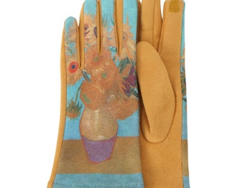 NEUE Fine Art van Gogh-Sonnenblumen-SMS-Handschuhe