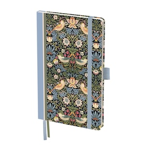 William Morris Strawberry Thief - Dot Grid Journal – Hardcover, Pockets, Ribbon Bookmarks