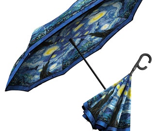 NEW van Gogh Starry Night Reverse Umbrella