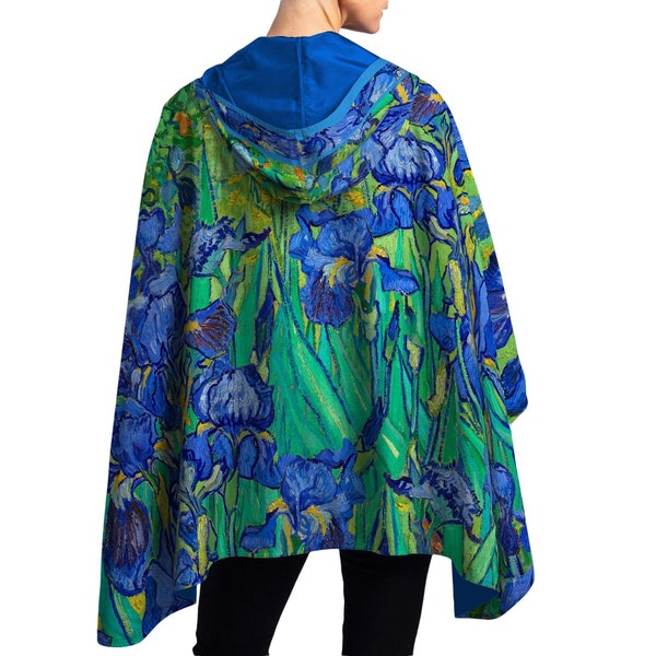 NEW van Gogh Irises Womens Rain Cape - Rainproof Breathable Rain Poncho