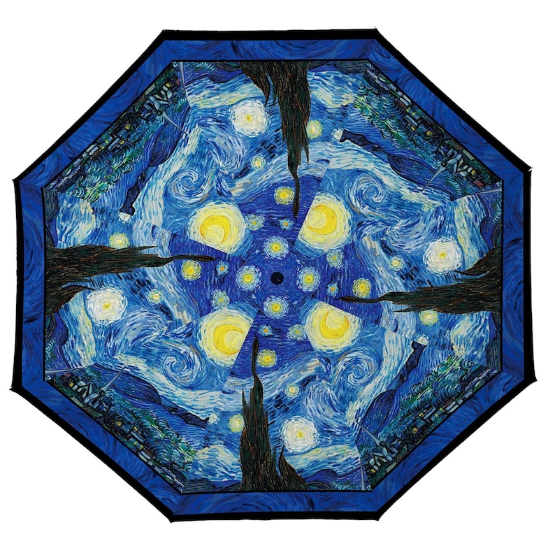 Starry Night Inverted Van Gogh Starry Night Reverse Inverted Umbrella – Hands-free, Windproof ...