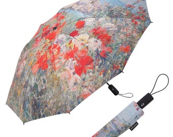 NEW RainCaper Hassam Celia's Garden Folding Travel Umbrella