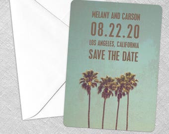 Los Angeles - Card - Save the Date - Includes Back Side Printing + Envelope
