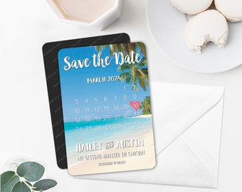 Strandkalender - Magnet - Save the Date + Briefumschläge