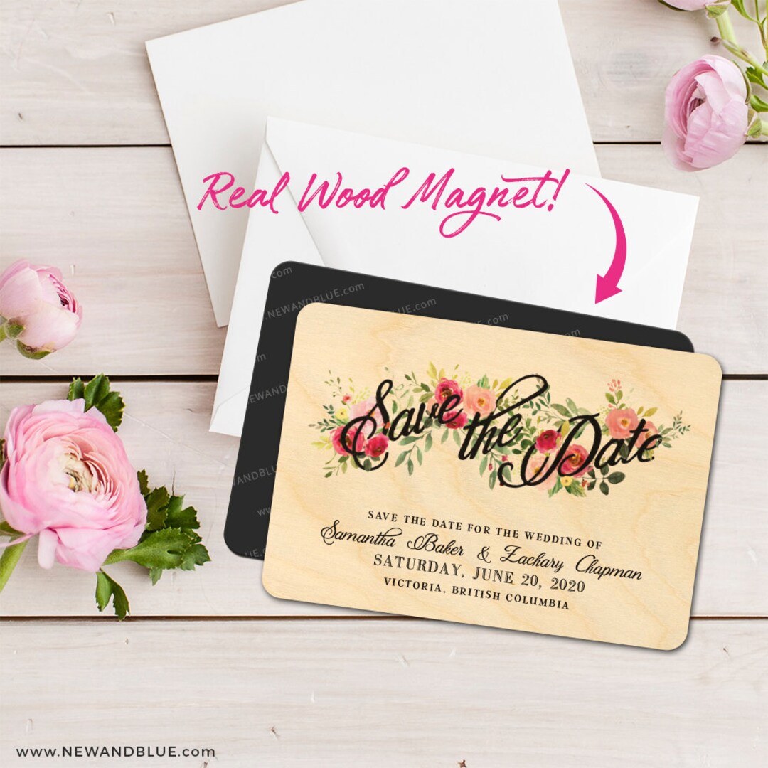 Bouquet De Fleurs Wood Magnet - Wooden Save the Date Wedding Magnets - Etsy