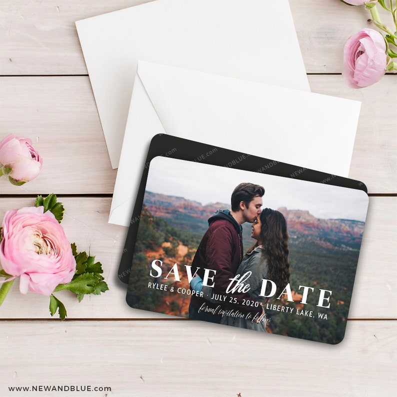 Save the Date Magnets + Envelopes - Wedding Photo (Sincerely Yours)