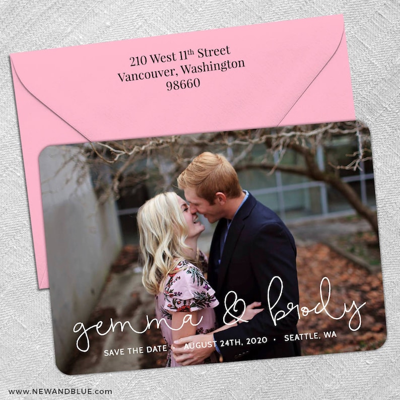 So in Love Envelopes Photo Wedding Save the Date Magnets