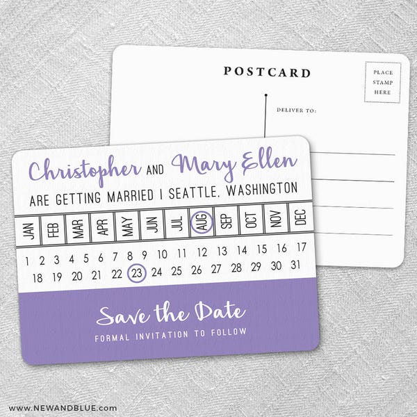 Modern Calendar - Postcard - Save-the-Date