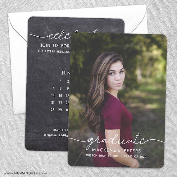 Senior Picture - Graduation Announcement Card - Includes Back Side Printing  + Envelope - Etsy