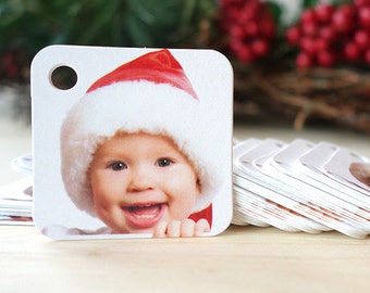 Christmas Gift Tags with Photo and Note (Mini Tags)