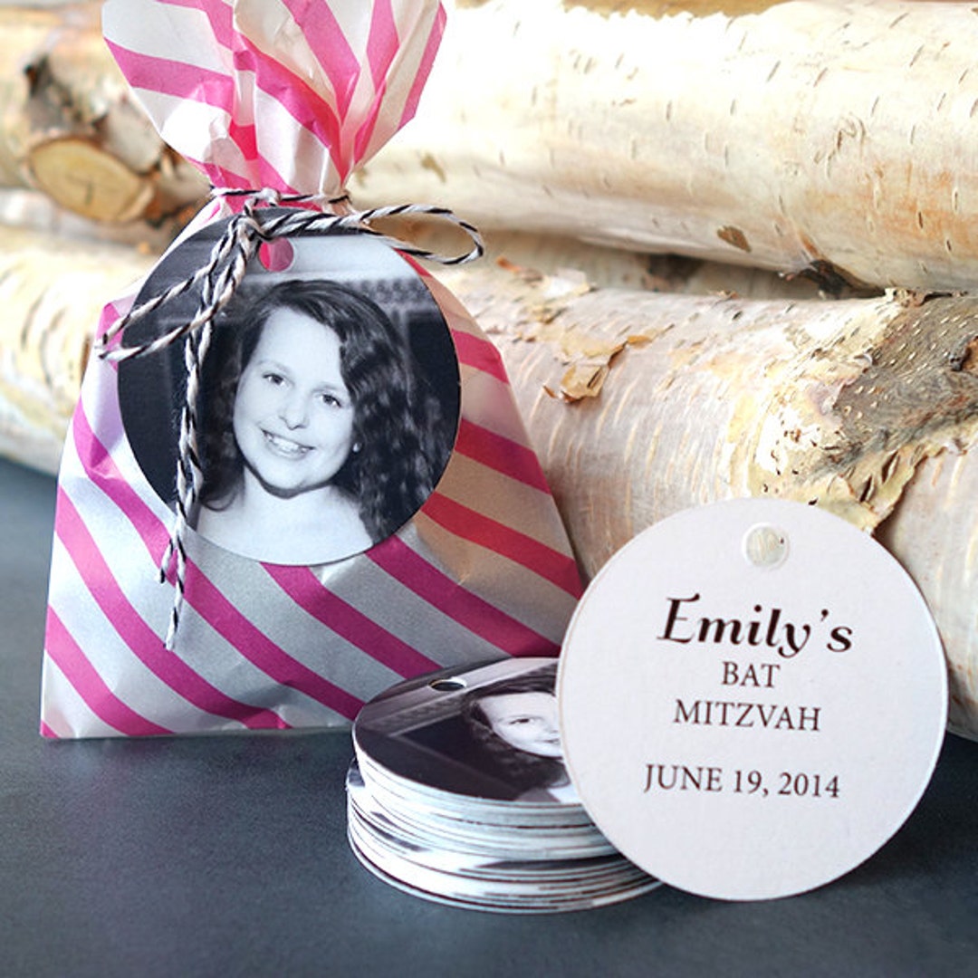 Bat Mitzvah Favor Tags round Tags - Etsy