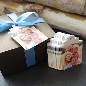 Gift tags with personalized note and photo (Boutique Tags)