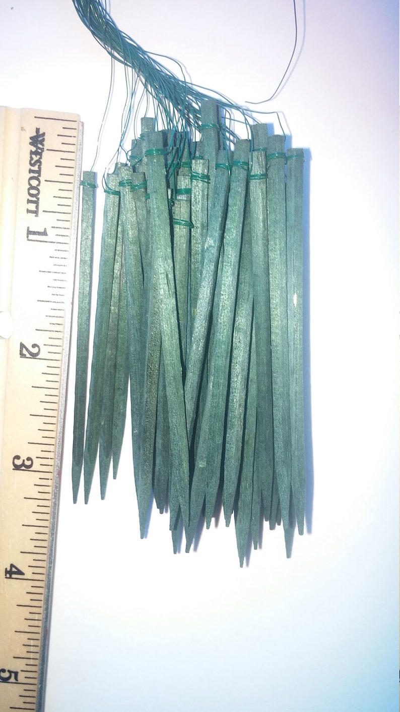 50 3 Green Wooden Wired Floral Picks Florist Wooden Etsy