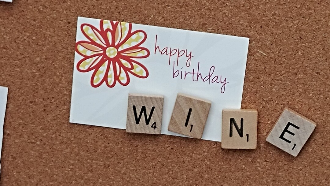 WINE Scrabble Tile Push Pins Scrabble Letters Thumb Tacks Etsy