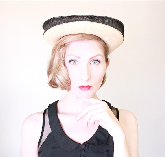 1930s VINTAGE Hat / 30s Hat / Nautical / Straw / W