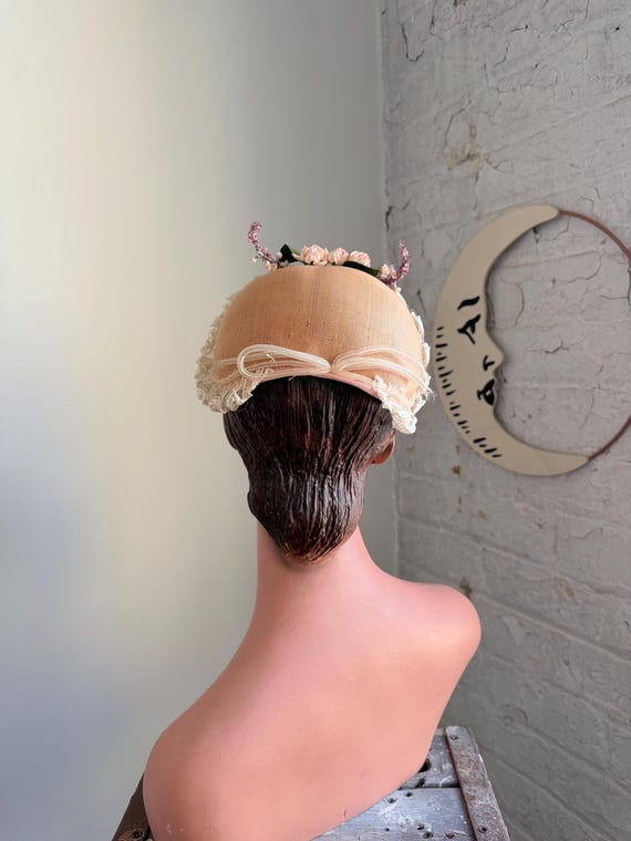 Vintage 1950s hat / 50s straw hat / straw bonnet … - image 6