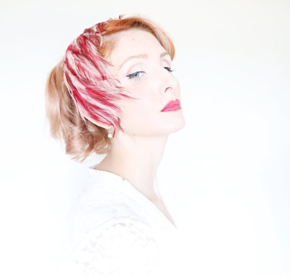 Vintage 1950s Hat / Feather hat / 50s feather head